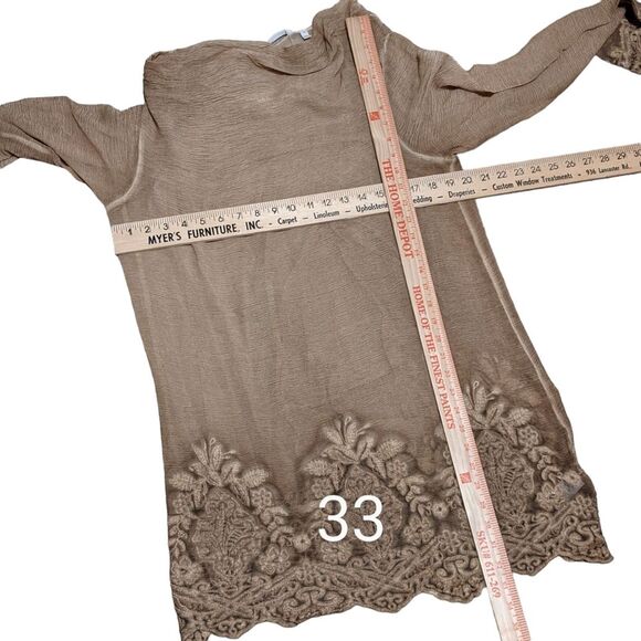 NWT Soft Surroundings Renee Silk Cowl Tunic tawny brown lined women's Medium - Picture 3 of 11